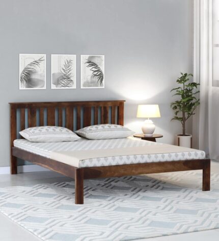 Freya Solid Wood King Size Bed in Provincial Teak Finish